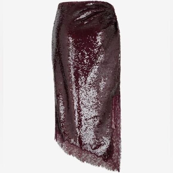 NWT Simkhai Amrita Midi Purple Skirt Sequin Embellishment High Waist Size 0 - Picture 12 of 17